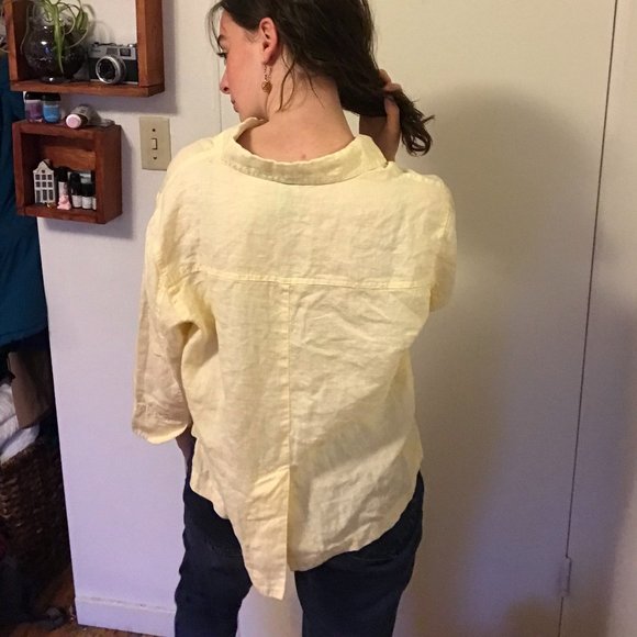 Yellow Linen Button Down - Picture 4 of 4